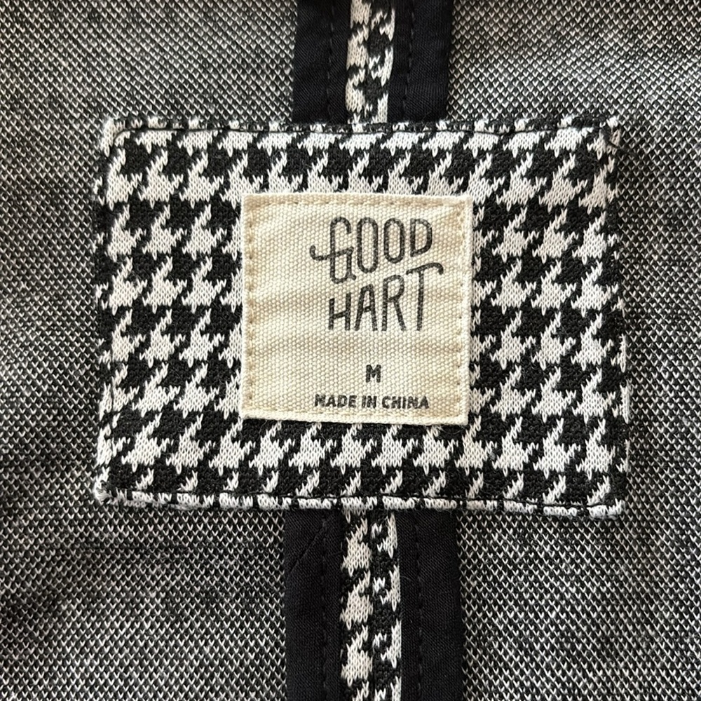 Good Hart Black/White Houndstooth Double Breasted French Coat Size M - Picture 6 of 7